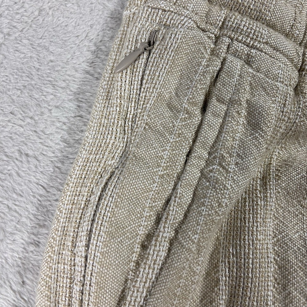 Abercrombie Fitch 100% Cotton Loose Fit Elastic Waist Pants Ivory Women's L Long - Picture 3 of 13